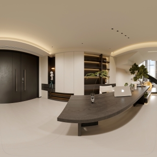 现代极简书房全景