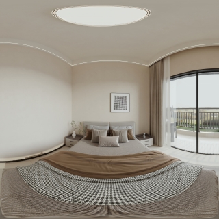 现代 二楼 卧室3 全景 新