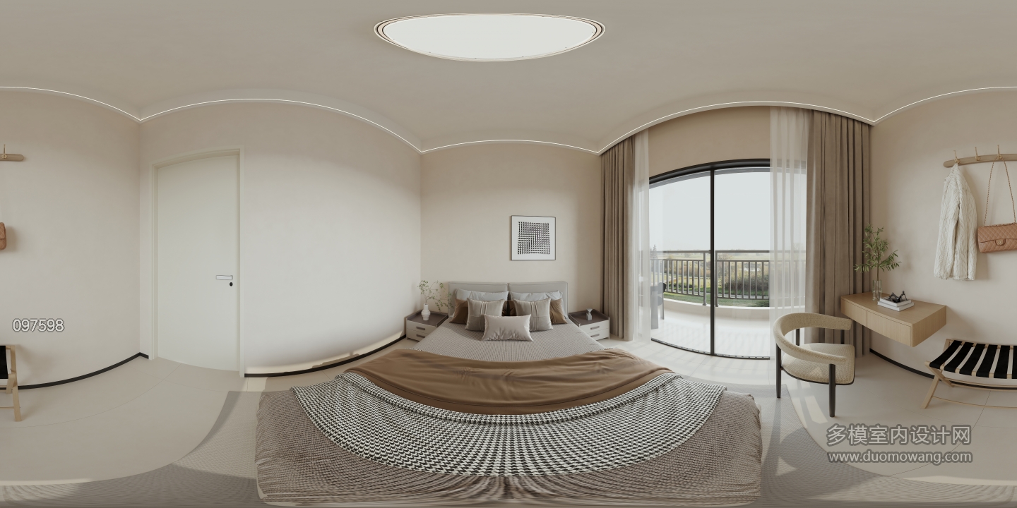 现代 二楼 卧室3 全景 新