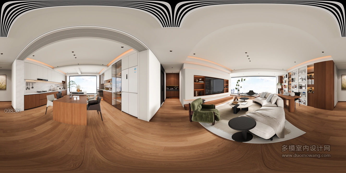 现代中古客餐厅全景