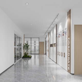 现代办公大厅入口静态