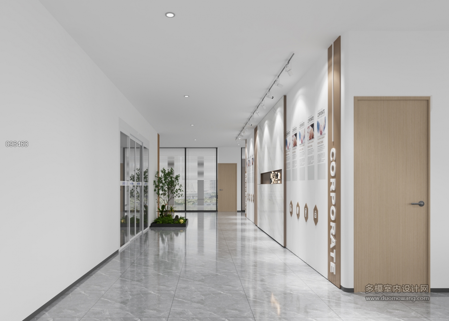 现代办公大厅入口静态
