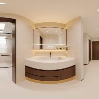 现代中古卫生间全景