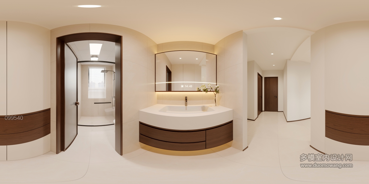 现代中古卫生间全景