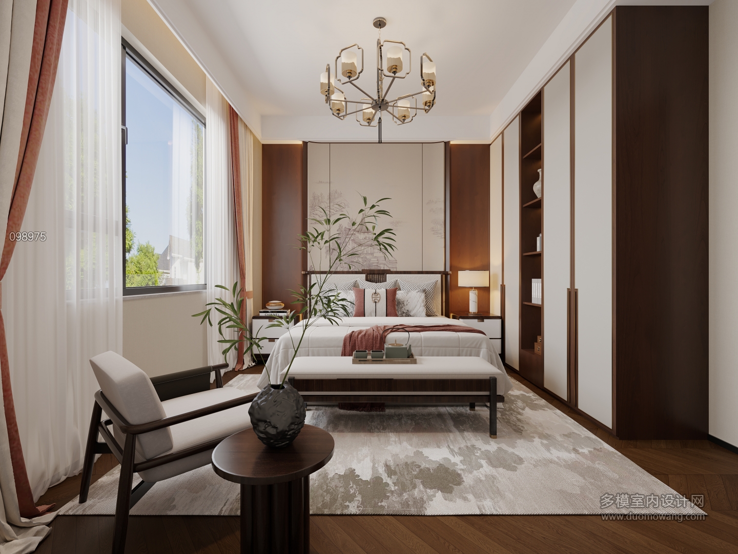 新中式北卧室2_2f