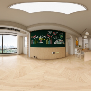 奶油风 客厅全景