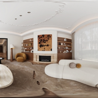 现代一层会客厅全景