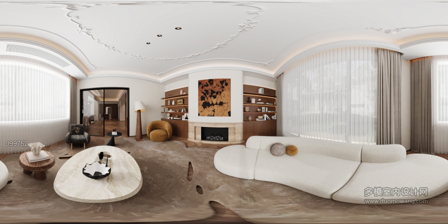 现代一层会客厅全景