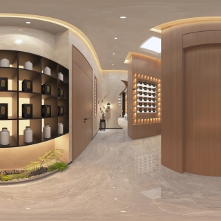 新中式_走廊全景_