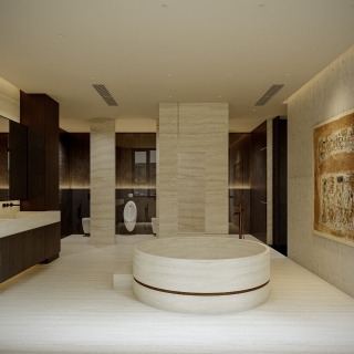 中古风别墅五层盥洗室