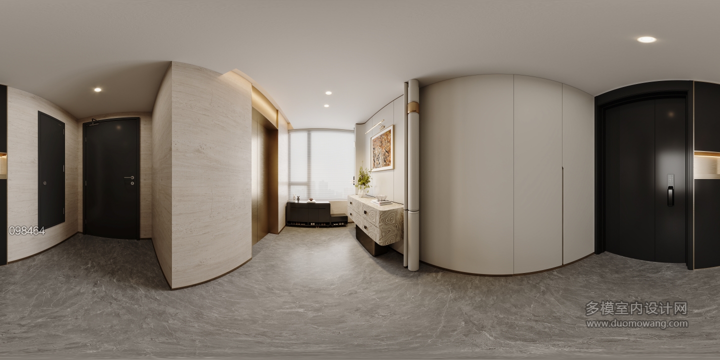 现代轻奢门厅全景