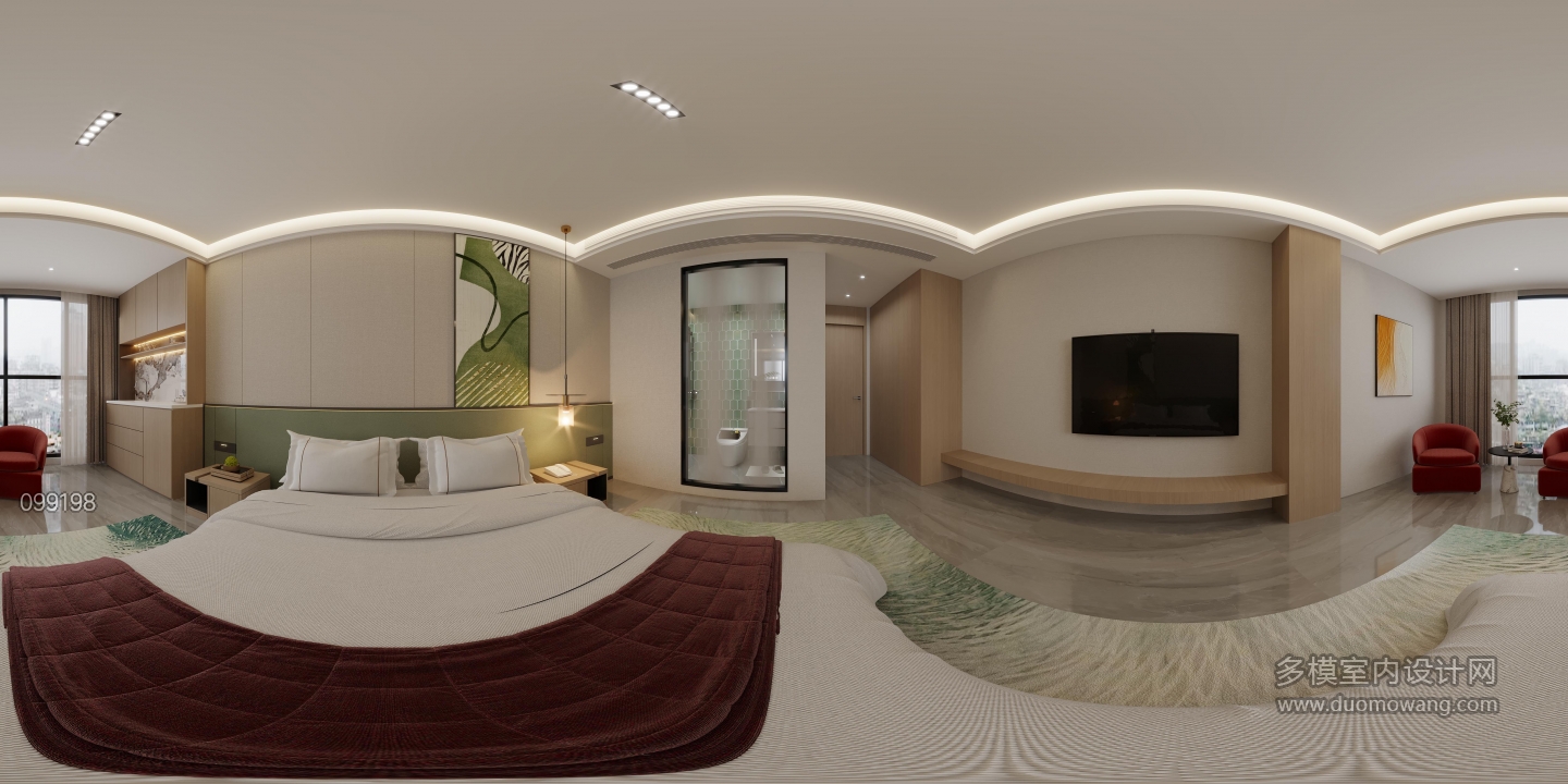 现代小包间全景