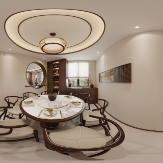 新中式餐厅全景