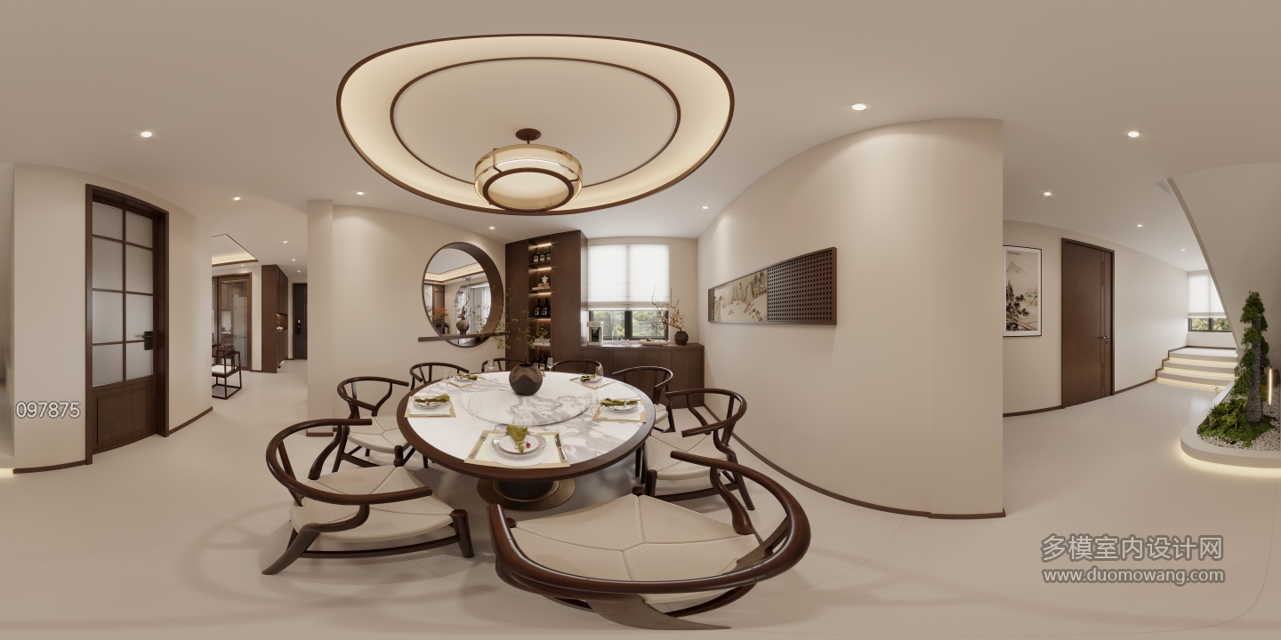 新中式餐厅全景