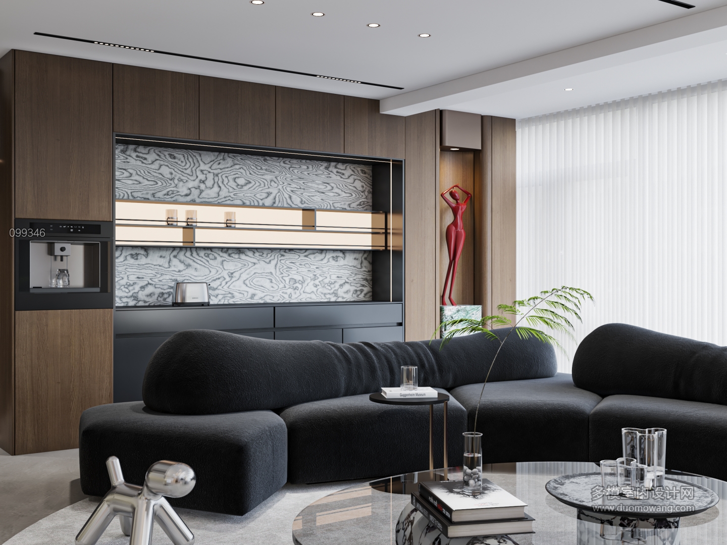 现代别墅一楼客厅单张