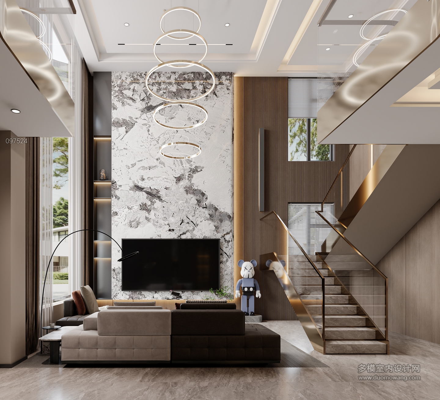 意式自建别墅 电视背景静态