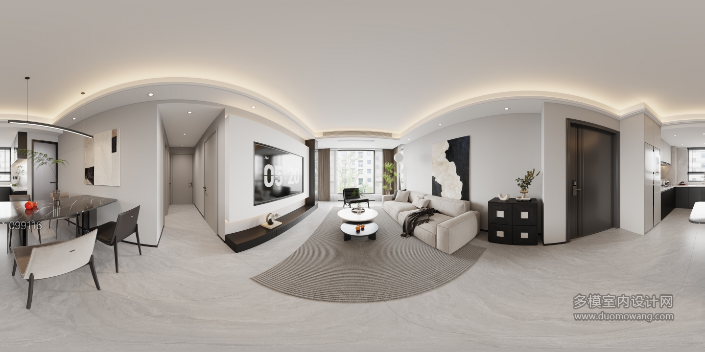 现代客餐厅全景