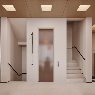 一层现代楼梯间特写