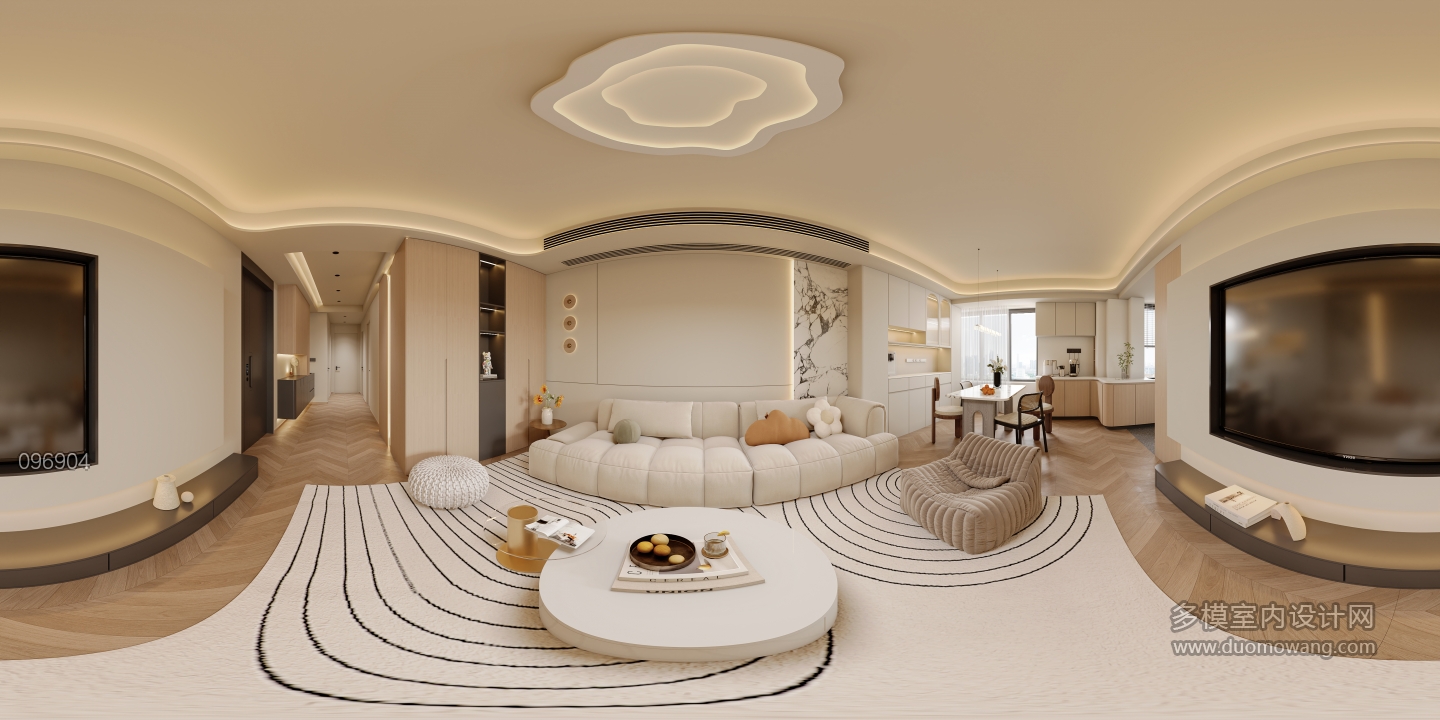 原木奶油风_客厅全景