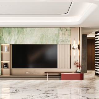现代客厅电视背景