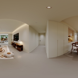 林总李海燕奶油风_全景客餐厅