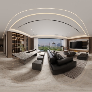 现代客餐厅全景