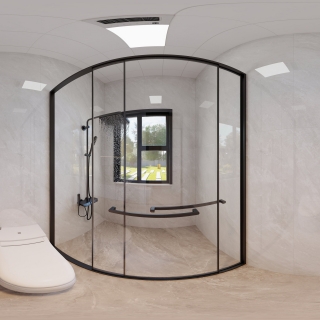 现代原木卫生间1