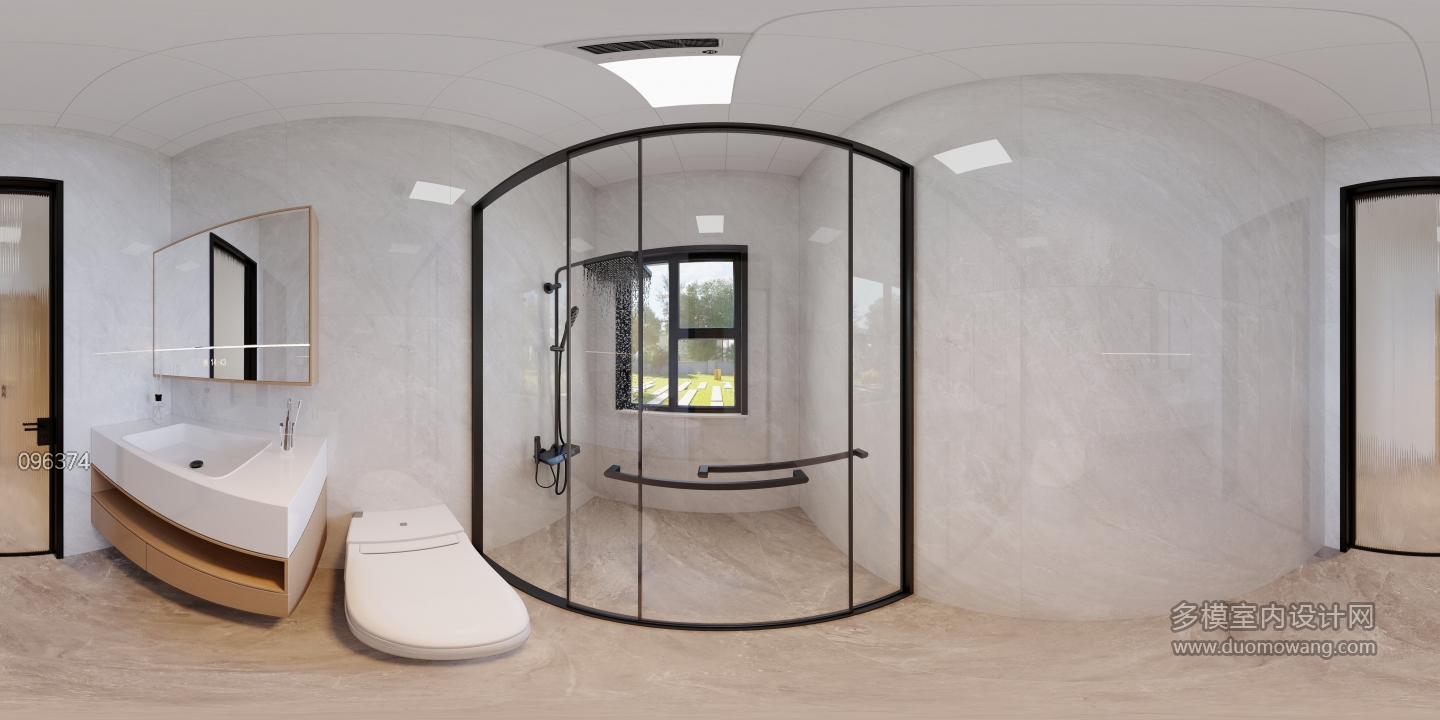 现代原木卫生间1