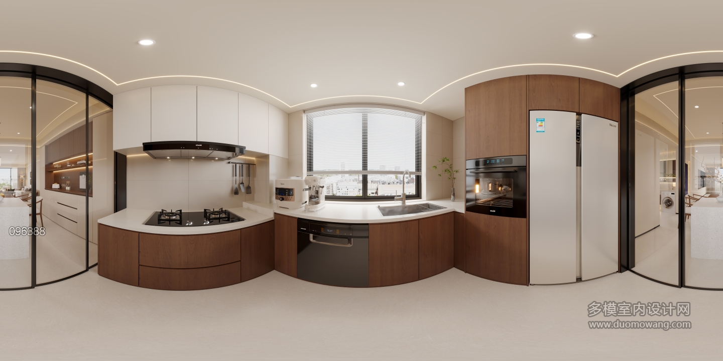 中古风厨房全景