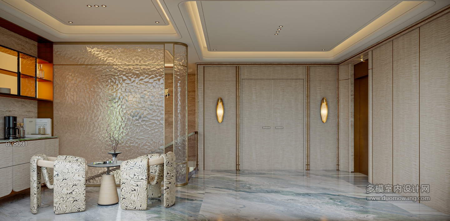 意式别墅一层三层电梯间