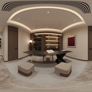 现代三楼书房全景