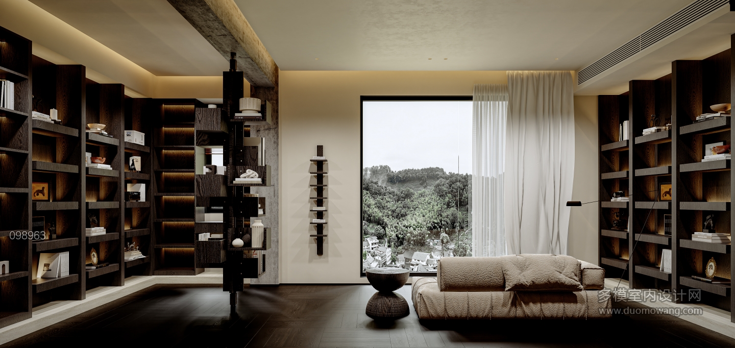 中古风别墅五层书房001