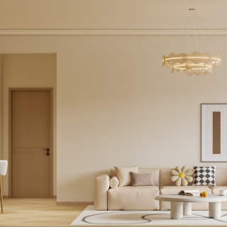 奶油风客餐厅单张1