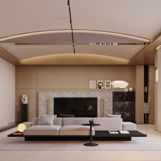 现代一层电视背景特写