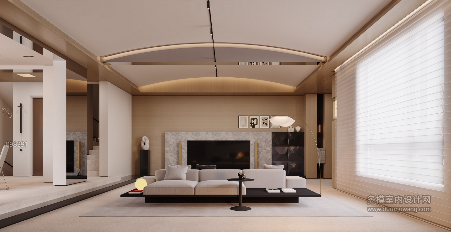 现代一层电视背景特写