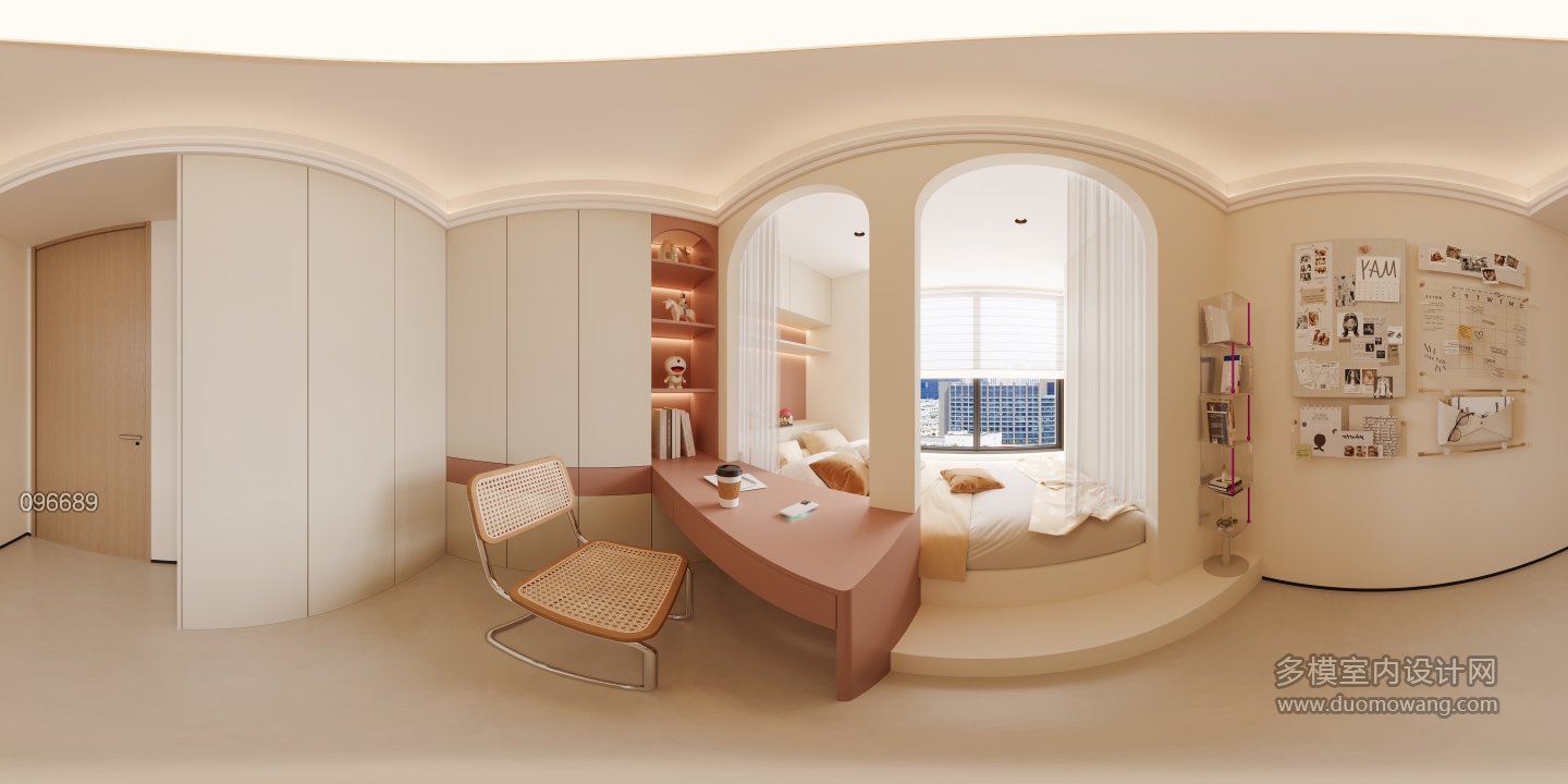 现代女孩房全景