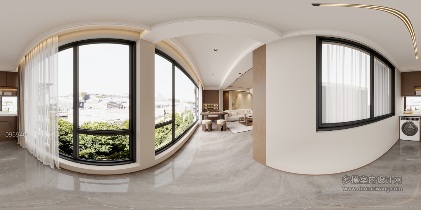 新中式阳台全景