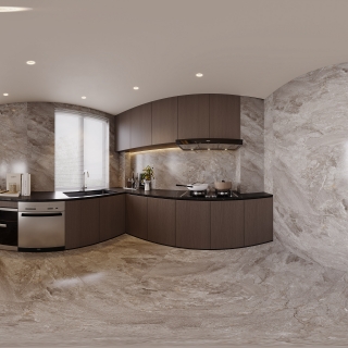 现代意式厨房全景