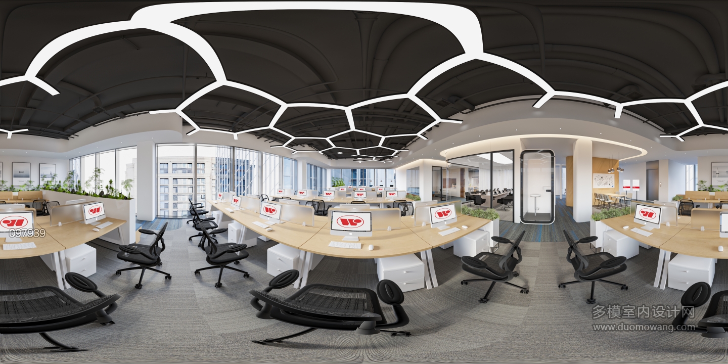 现代办公区二楼全景1