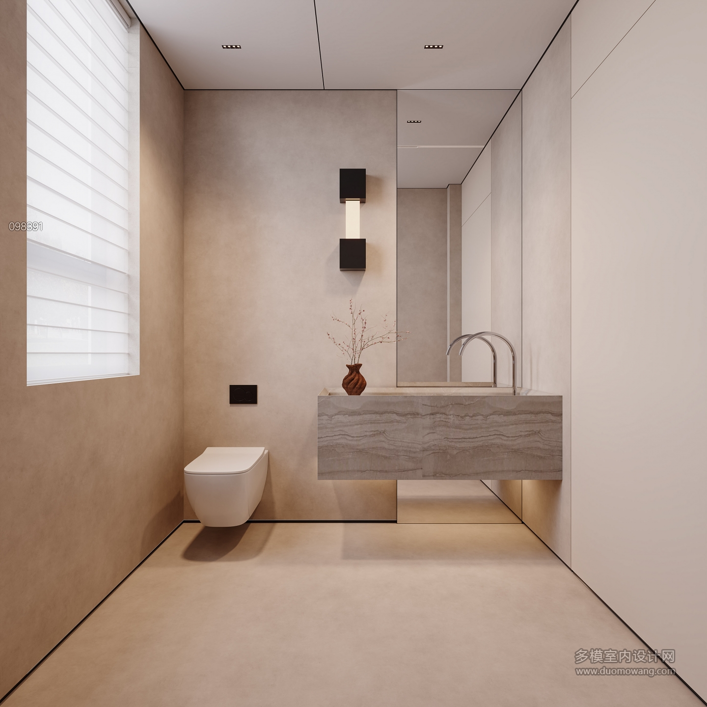 现代一层卫生间特写