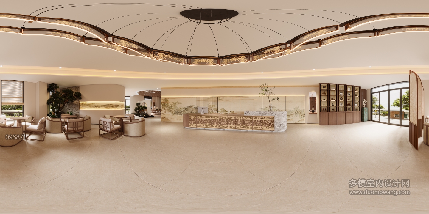 新中式养老前台接待区 (1)