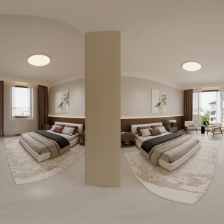 现代双人间全景