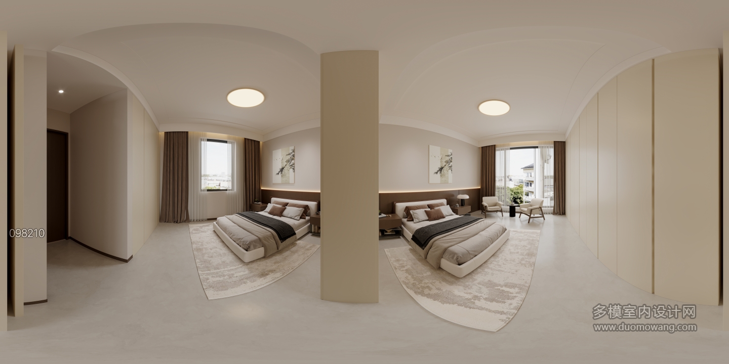 现代双人间全景