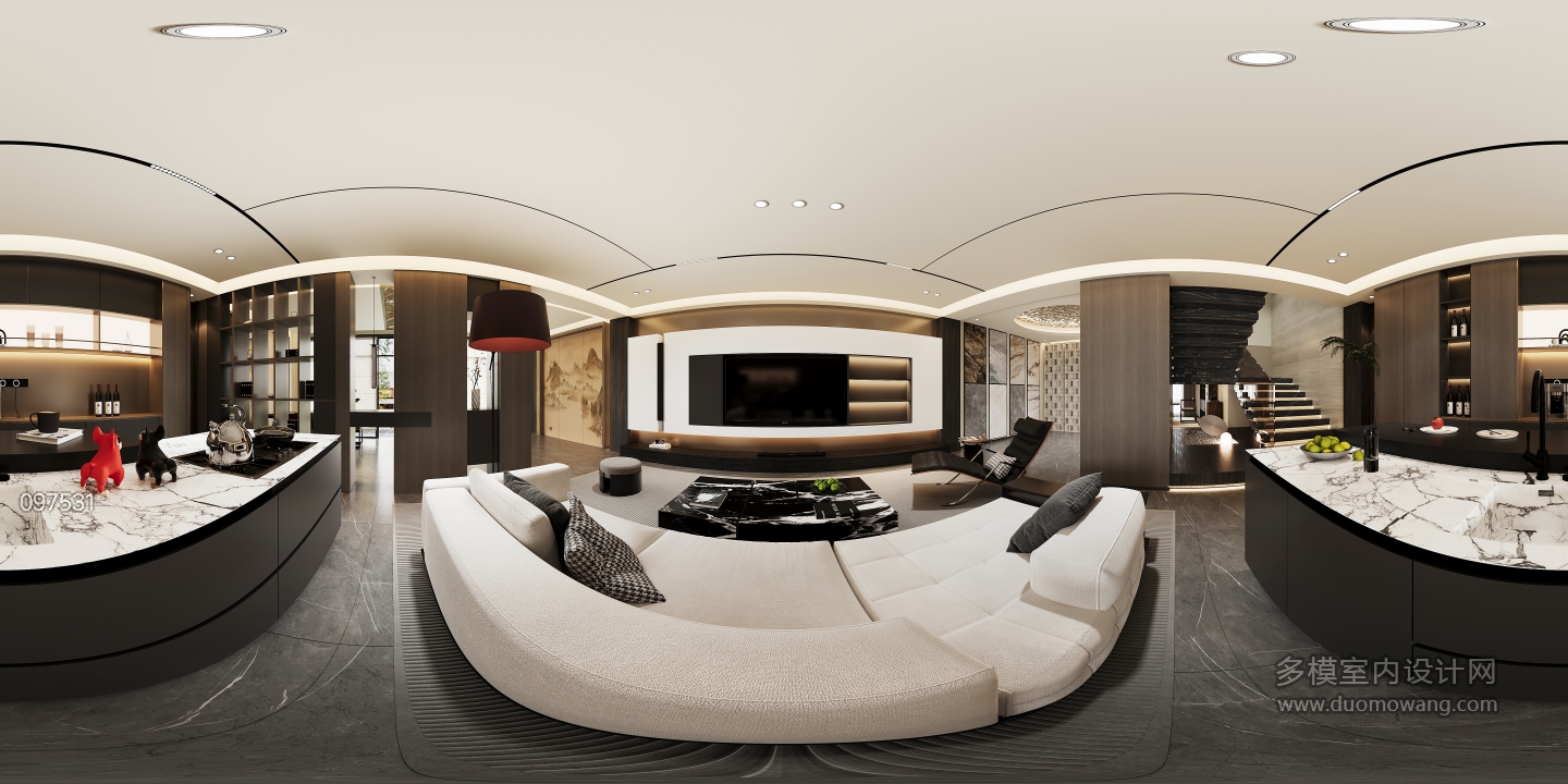 现代办公区全景