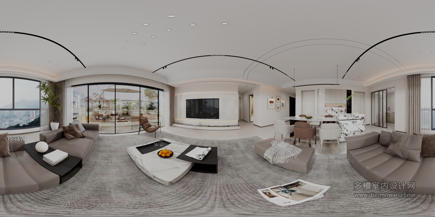 现代客餐厅全景