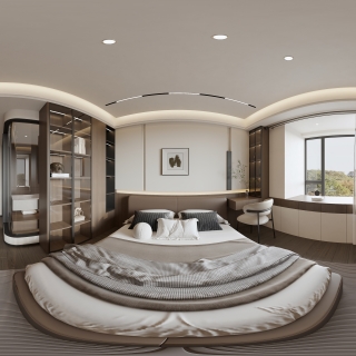 现代意式 主卧 全景
