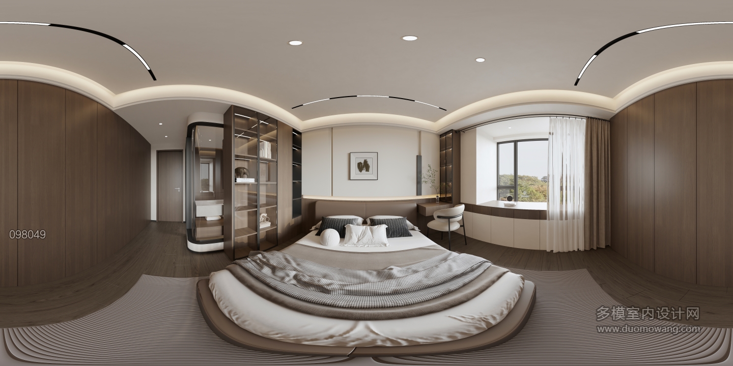 现代意式 主卧 全景