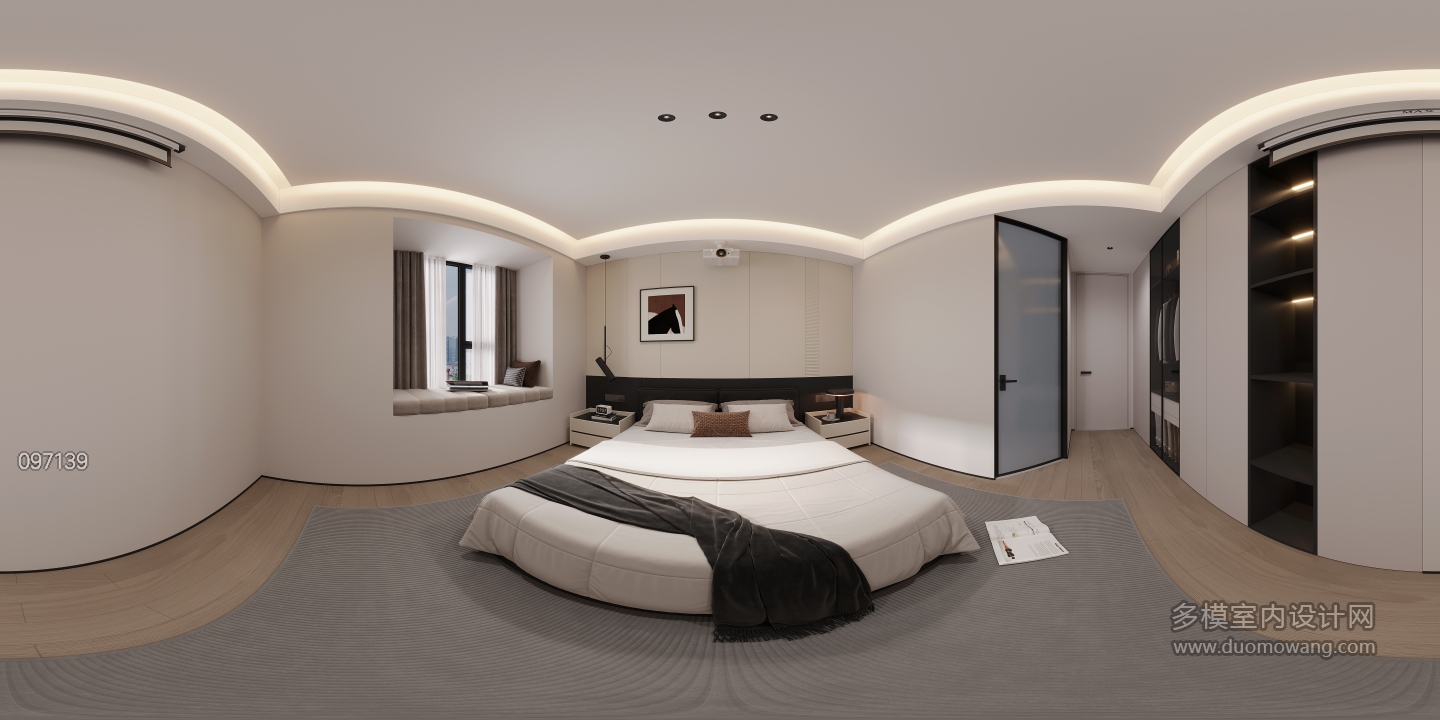 现代主卧全景