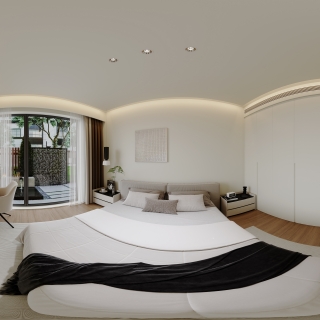 林总李海燕奶油风_全景主卧