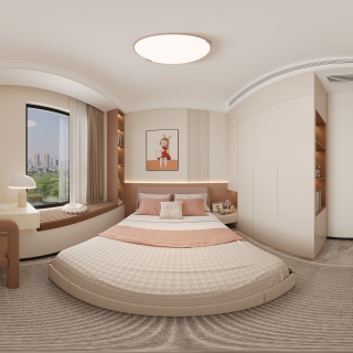 现代二楼女孩房全景